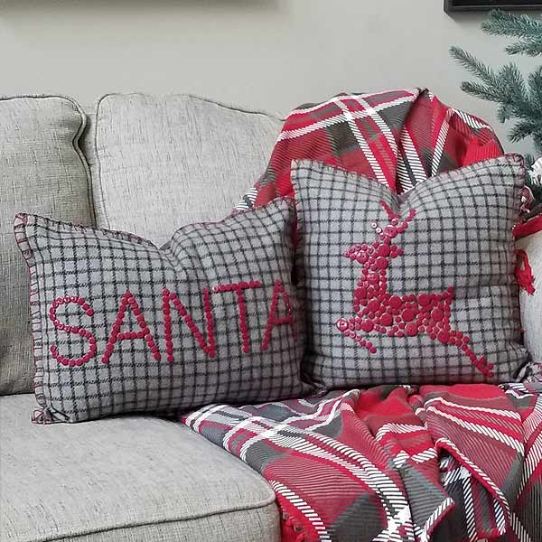 Button Accent Holiday Pillows