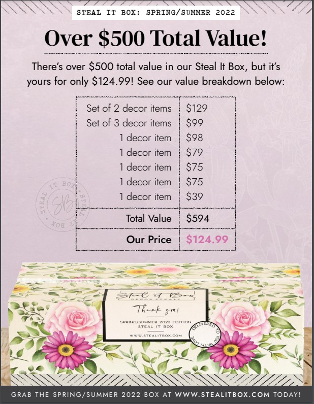 Steal It Box Decor Steals